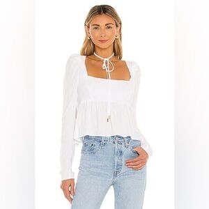 AFRM- Hough crop top in white